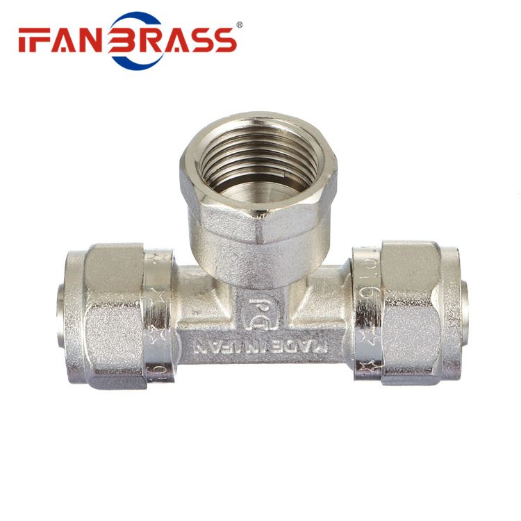 compression appliance tee brass
